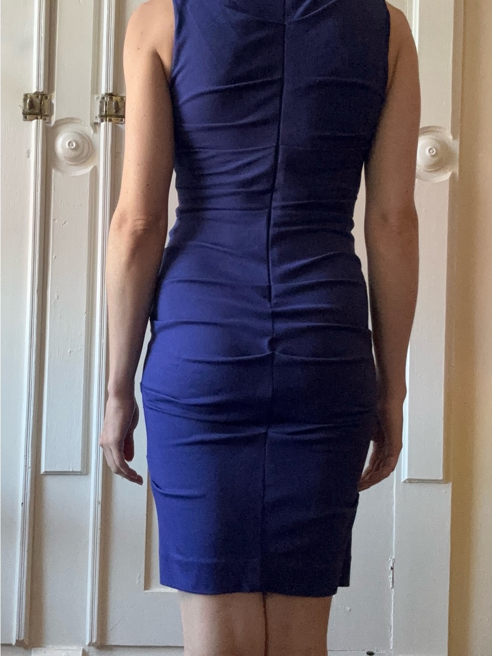 Nicole Miller Artelier Sleeveless Navy Bodycon Dress - Picture 6 of 7